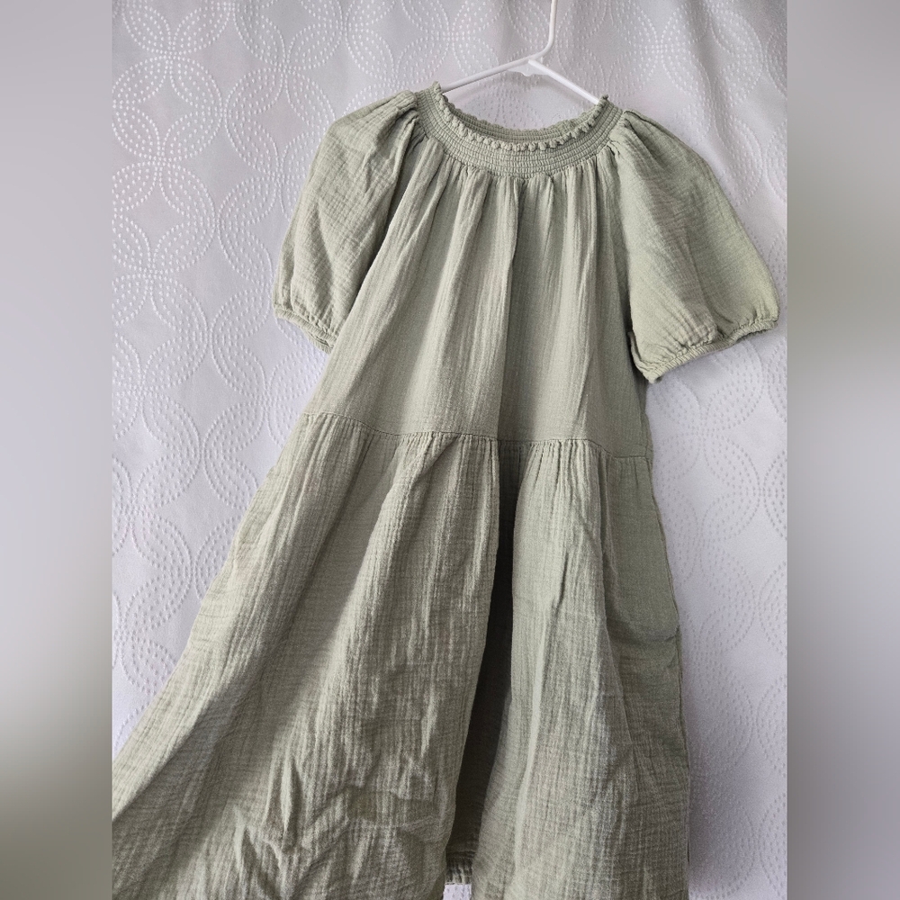 Universal Thread Sage Green Cotton Gauze Mini Dress